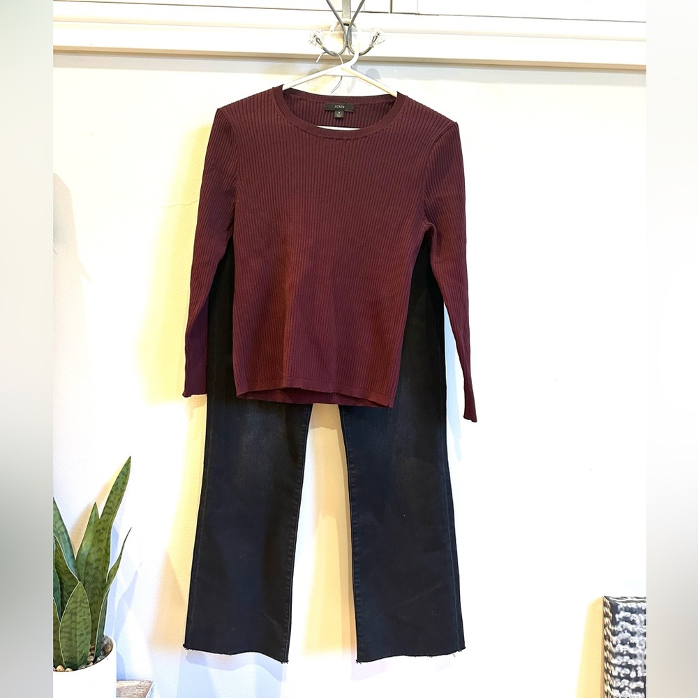J Crew Ribbed Long Sleeve Top small NWOT